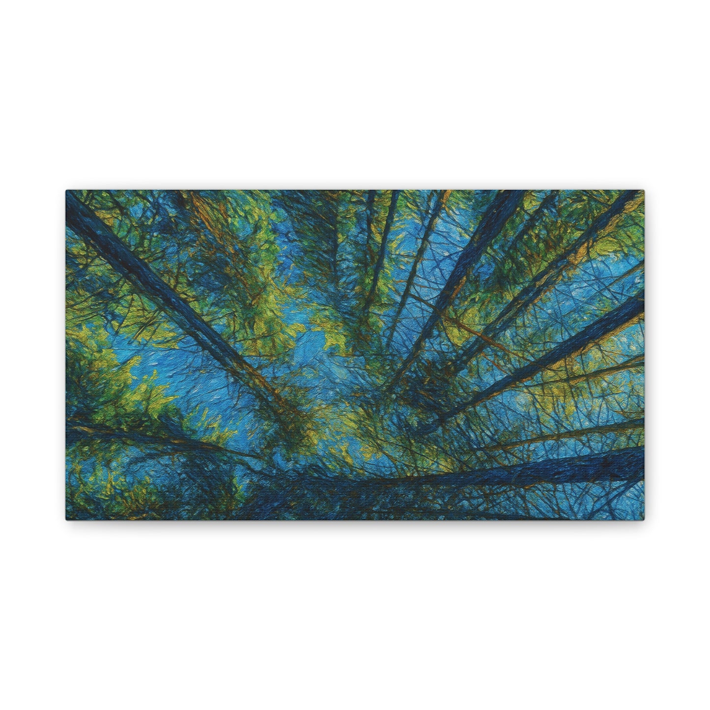 Forest Canopy Canvas Print — Upward View Trees Wall Art (Stretched Canvas 0.75")