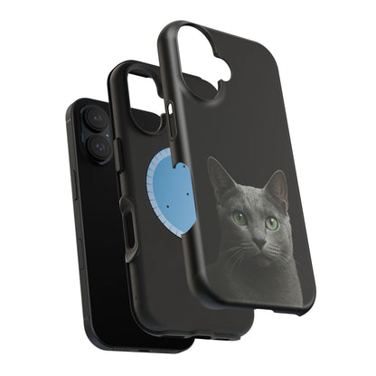 Russian Blue Cat Phone Case — Magnetic Impact-Resistant iPhone Cover