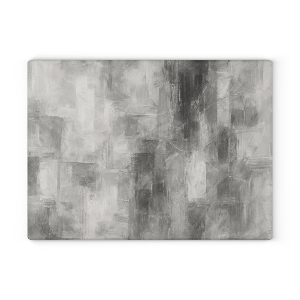 Glass Cutting Board — Abstract Gray Brushstroke Tempered Glass Chopping Board