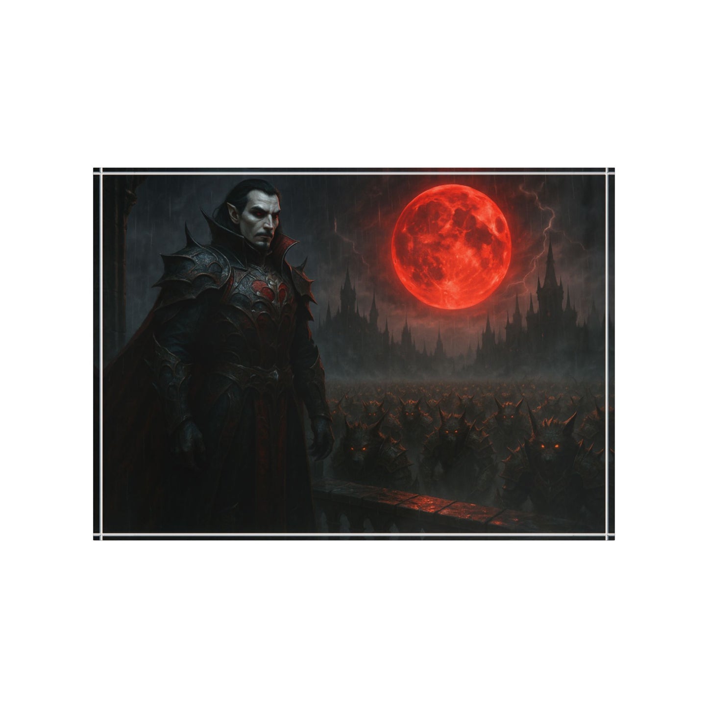 Vampire Lord Photo Block — Gothic Red Moon Desktop Art