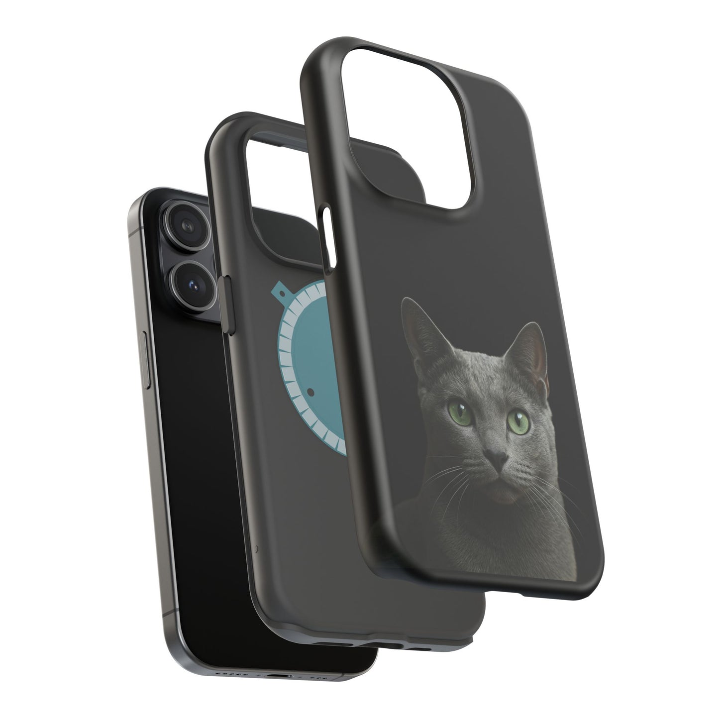 Russian Blue Cat Phone Case — Magnetic Impact-Resistant iPhone Cover