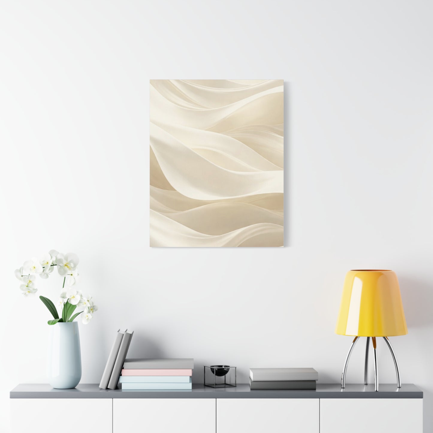 Neutral Abstract Wave Art Matte Canvas