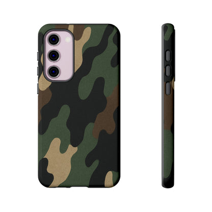 Printify Camo Tough Phone Case in military green, rugged protective cover designed for durable smartphone protection.