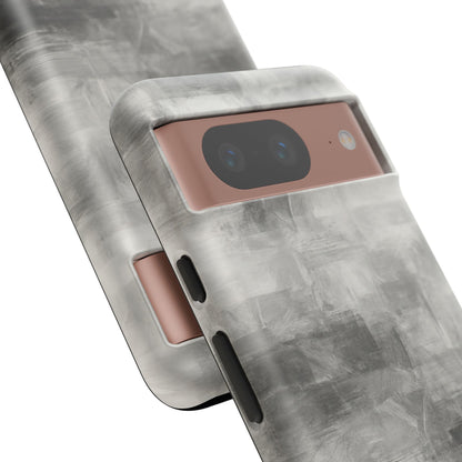 Abstract gray grid phone case for iPhone, tough protective cover with modern geometric design by Printify.