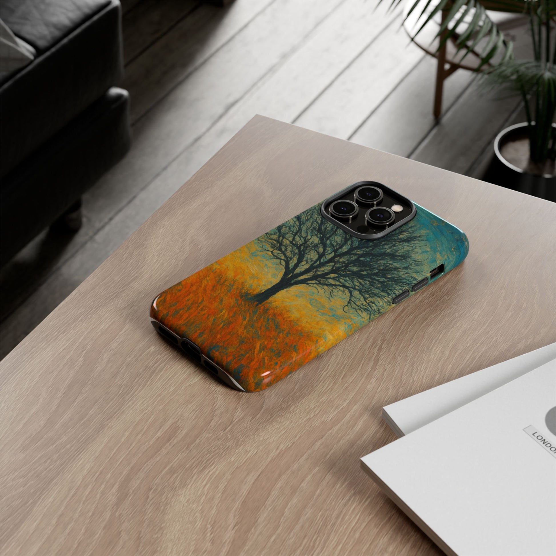 Artistic Phone Case with Tree Design, Nature Lover Gift, Unique Phone Cover, Holiday Present, Eco-friendly Tech Accessories - TRV