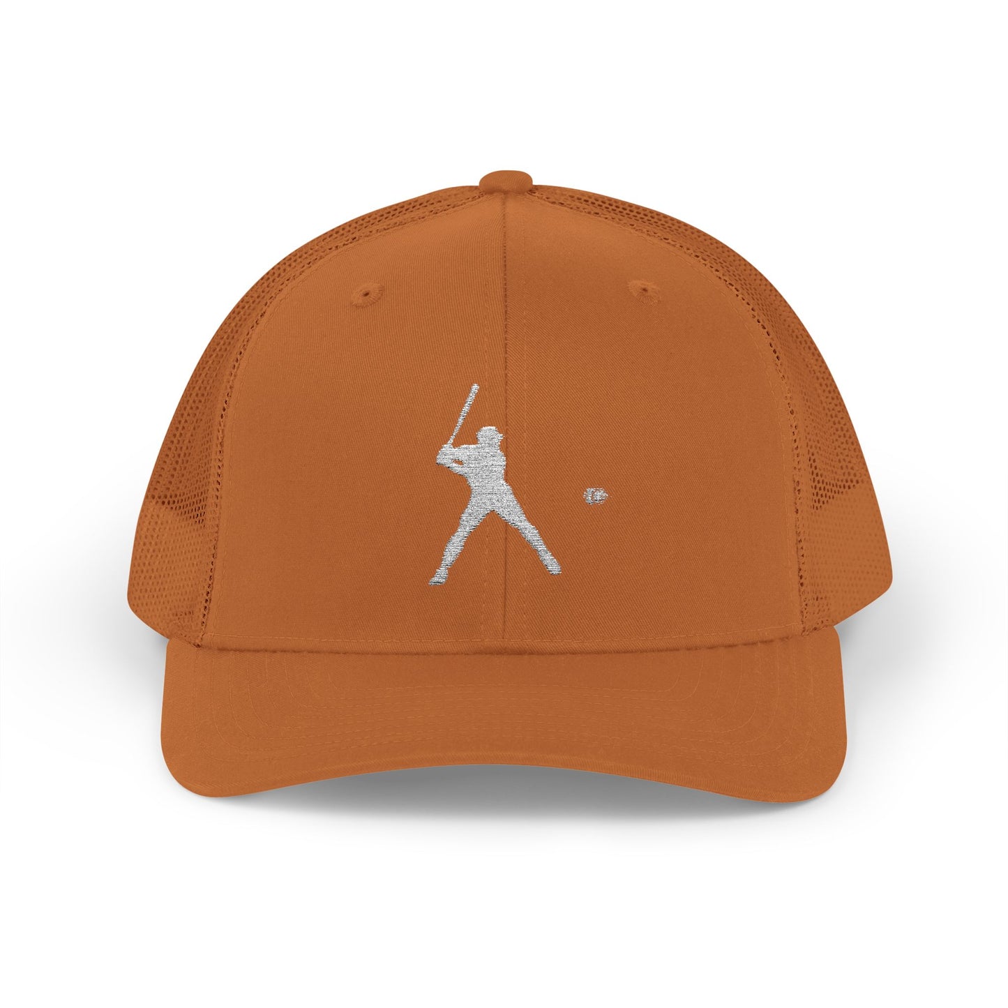 Vintage batter silhouette baseball snapback trucker cap by Printify, featuring classic design and adjustable fit.