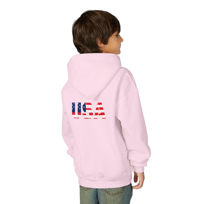 USA Flag Youth Hoodie, Youth Sweatshirt, Cool Hoodie for Kids, American Pride Apparel, Comfortable Boys and Girls Sweatshirt