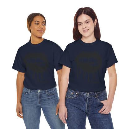 Edgy Graphic Tee - Dripping Lips Design - Unisex Heavy Cotton Tee