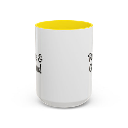 Motivational Rise & Grind Coffee Mug, Black Accent Mug, Daily Inspiration, Gift for Coffee Lovers, 11oz 15oz Ceramic Cup