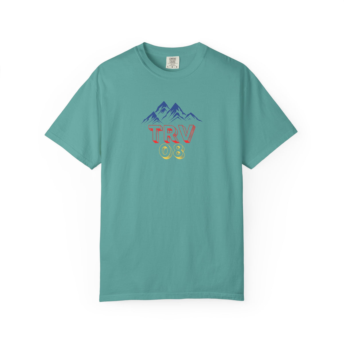Unisex garment-dyed T-shirt with TRV08 Logo by Printify, featuring a relaxed fit and soft fabric in natural colors.