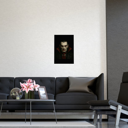 Gothic Vampire Art Poster, Spooky Wall Decor, Horror Room Accent, Perfect for Halloween, Gothic Decor, Home Office Artwork - TRV