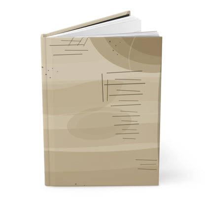 Neutral Abstract Lines Hardcover Journal | Minimal Beige Notebook - TRV