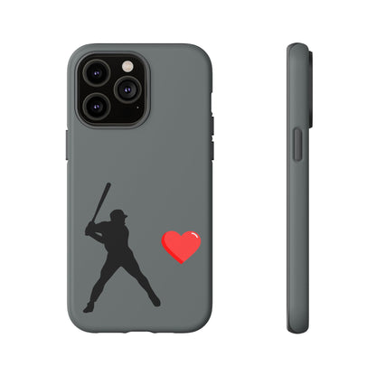 Printify Baseball Love phone case for sports fans, featuring a bold baseball design, durable tough case for iPhone or Android devices.
