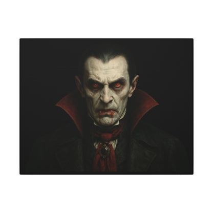 Vampire Portrait Canvas Wall Art – Gothic Dracula Matte Stretched Print