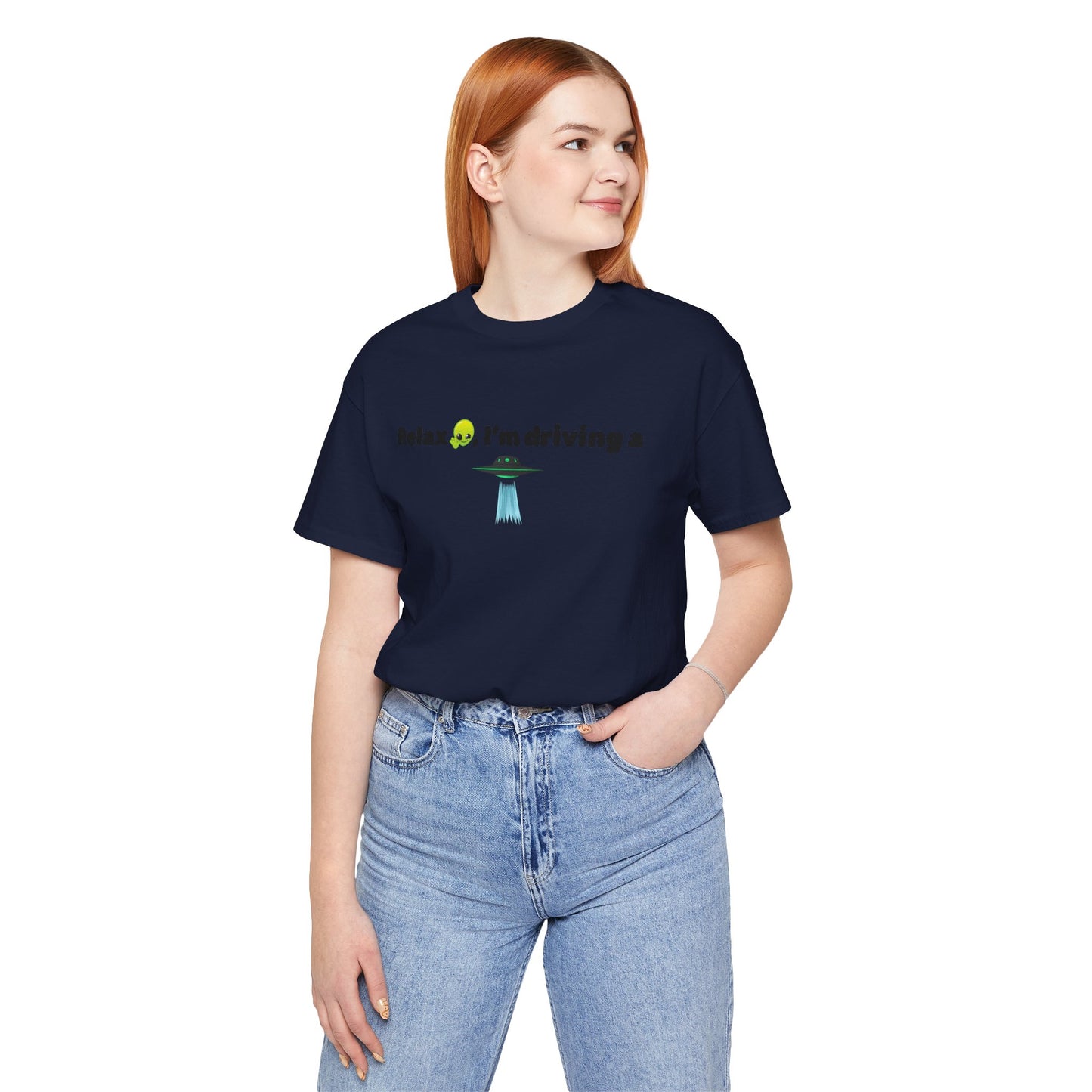 Alien Driving Unisex Tee - Fun Casual Shirt, Gifts for UFO Lovers, Quirky Humor T-Shirt, Perfect for Road Trips, Unique Birthday Present