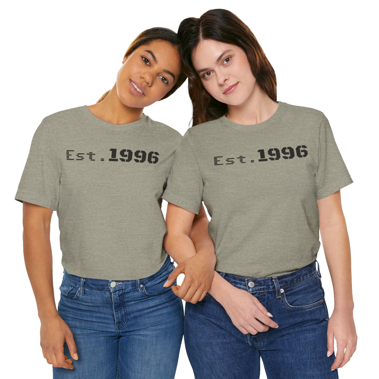 Unisex Jersey Tee - 'Est. 1996' Graphic Shirt, Birthday Gift, Casual Wear, Vintage Style, Retro Fashion, Gift for Him/Her - TRV
