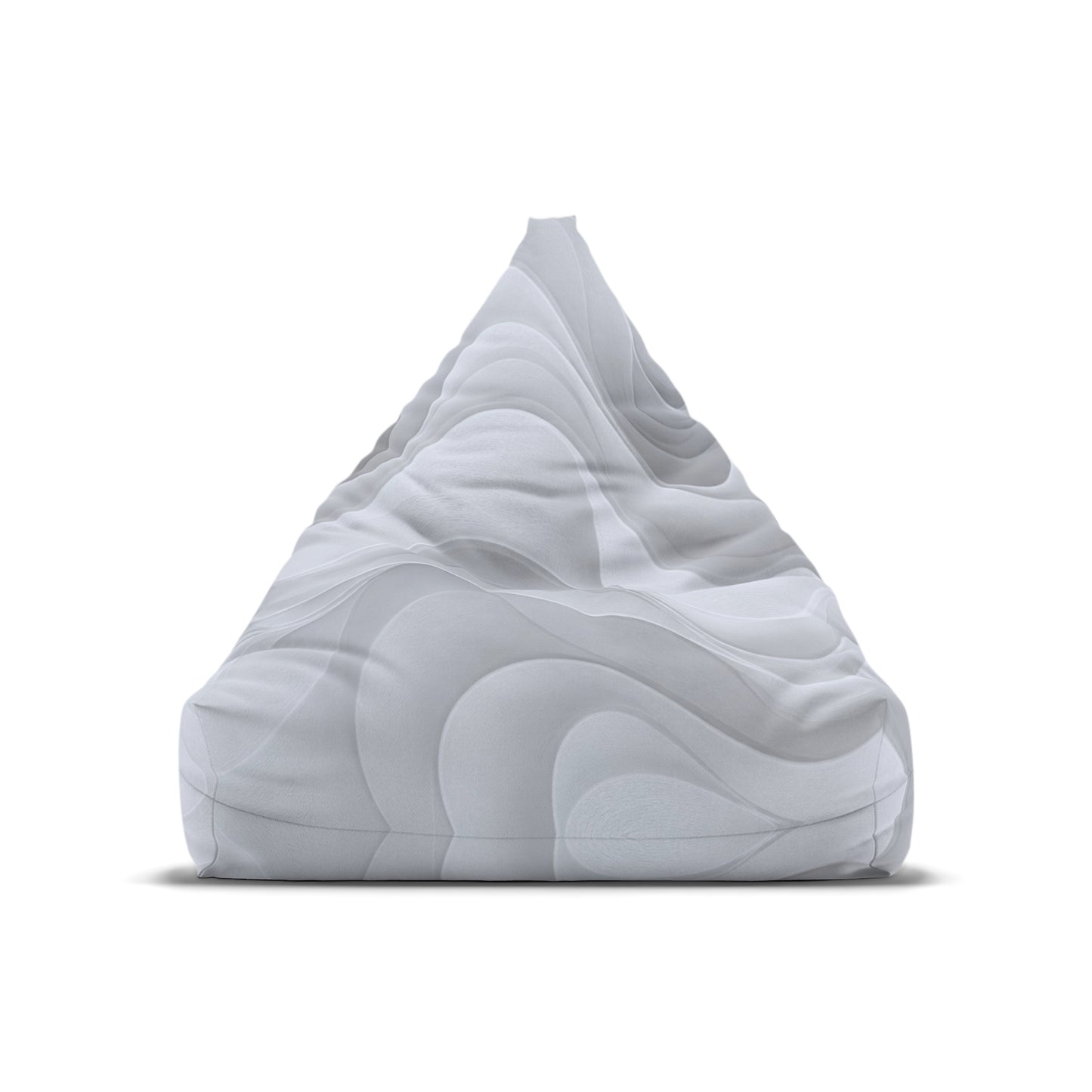 Abstract White Wave Pattern Bean Bag Chair Cover | Modern Geometric Home Decor