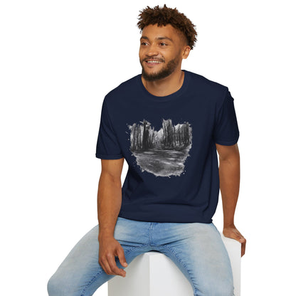 Minimalist Nature-Inspired Unisex Softstyle T-Shirt, Casual Wear, Everyday Style, Gift for Nature Lovers, Eco-Friendly Fashion