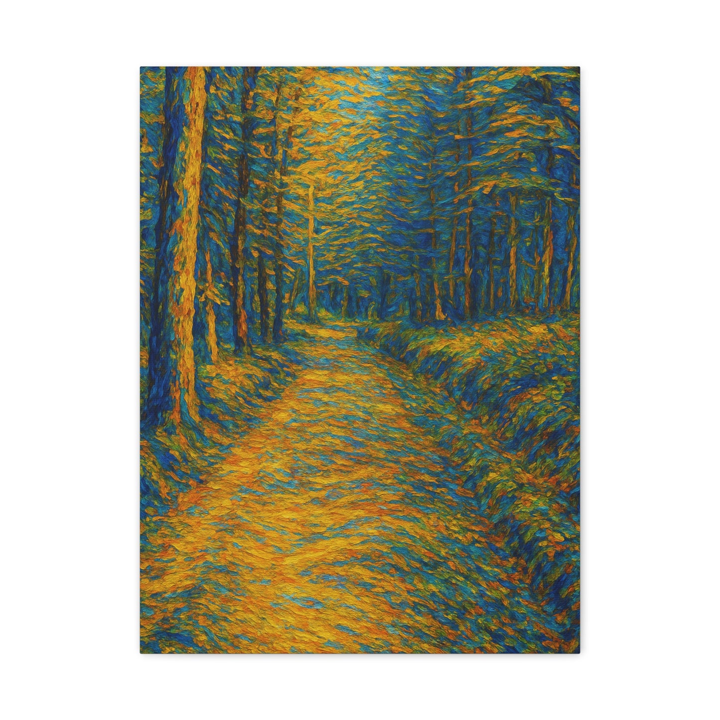 Van Gogh Style Forest Canvas Art | Nature Wall Decor, Home Office Accent, Gift for Nature Lovers, Gallery Wrapped, Living Room Wall Art - TRV