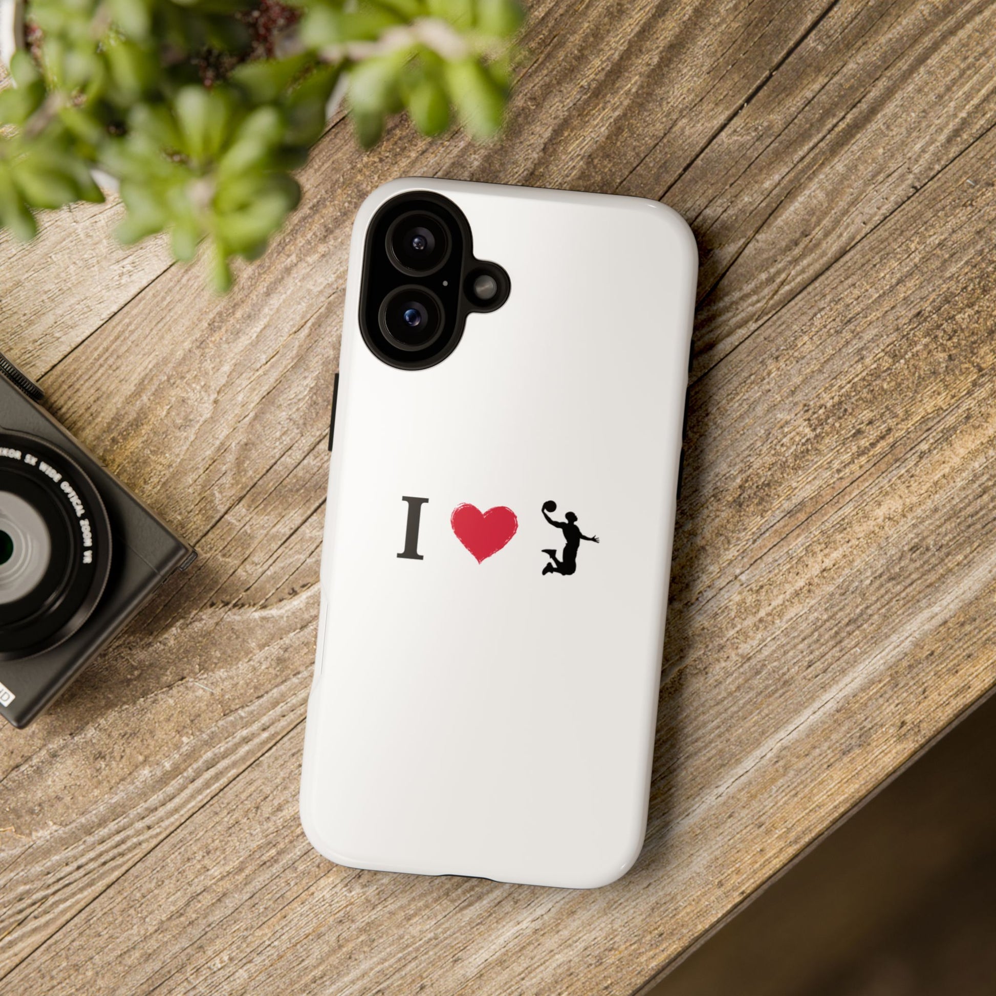 I Love Basketball Phone Case, Sporty Cell Cover, Basketball Gift for Players, Tough Cases, Love for Sports Accessories - TRV