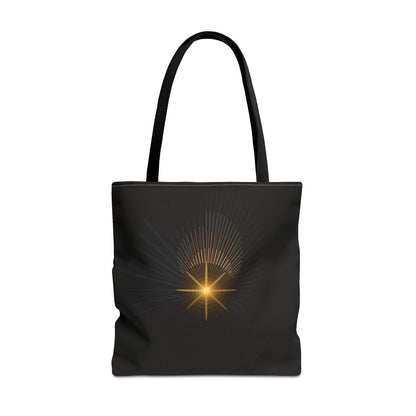 Radiant Starburst Tote Bag | Golden Light Celestial Design - TRV