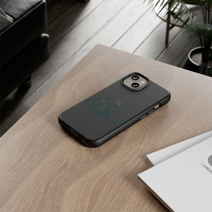 Dark monster graphic werewolf phone case by Printify, tough protective design for smartphone protection.