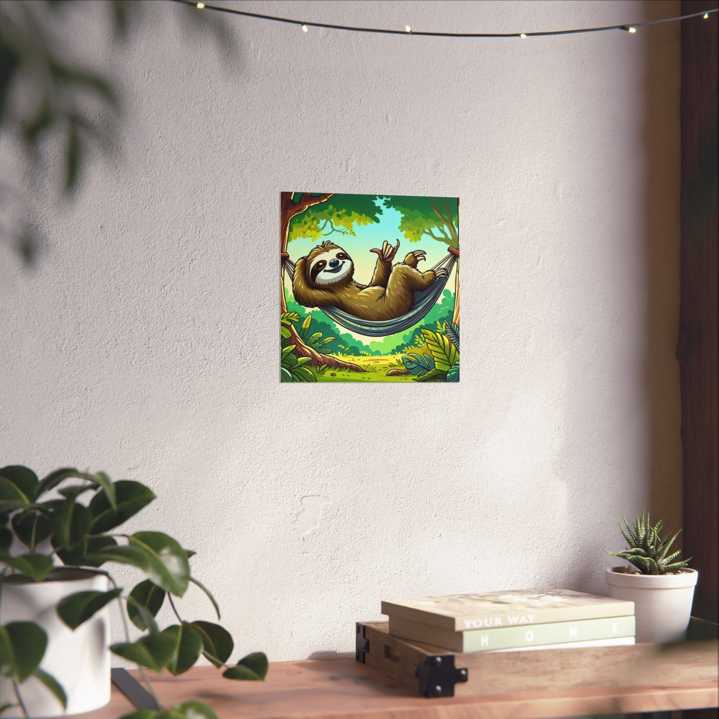 Sloth Hammock Matte Poster — Tropical Relaxation Wall Art