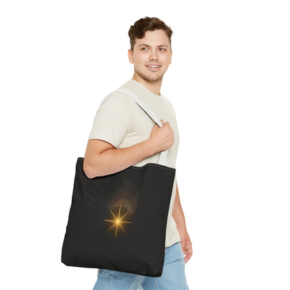 Radiant Starburst Tote Bag | Golden Light Celestial Design - TRV