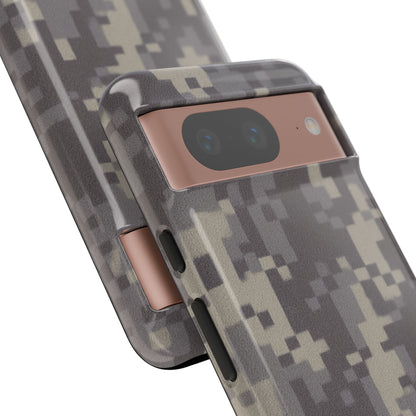 Rugged digital camouflage Printify phone case with reinforced edges and protective design for tough, durable smartphone coverage.