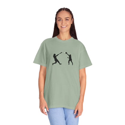 Minimal baseball players silhouette graphic T-shirt by Printify, featuring a simple sporty design on a casual men's T-shirt