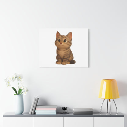 Adorable Cat Canvas Art, Cute Cat Wall Decor, Pet Lover Gift, Nursery Wall Art, Animal Print, Modern Home Decor - TRV