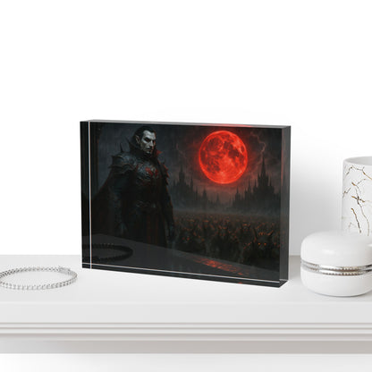 Vampire Lord Photo Block — Gothic Red Moon Desktop Art