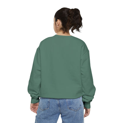 Patriotic Unisex Garment-Dyed Sweatshirt with Vintage American Flag, Cozy Fall Outfit, Statement Sweater, Gift for Veterans, Casual Fashion - TRV