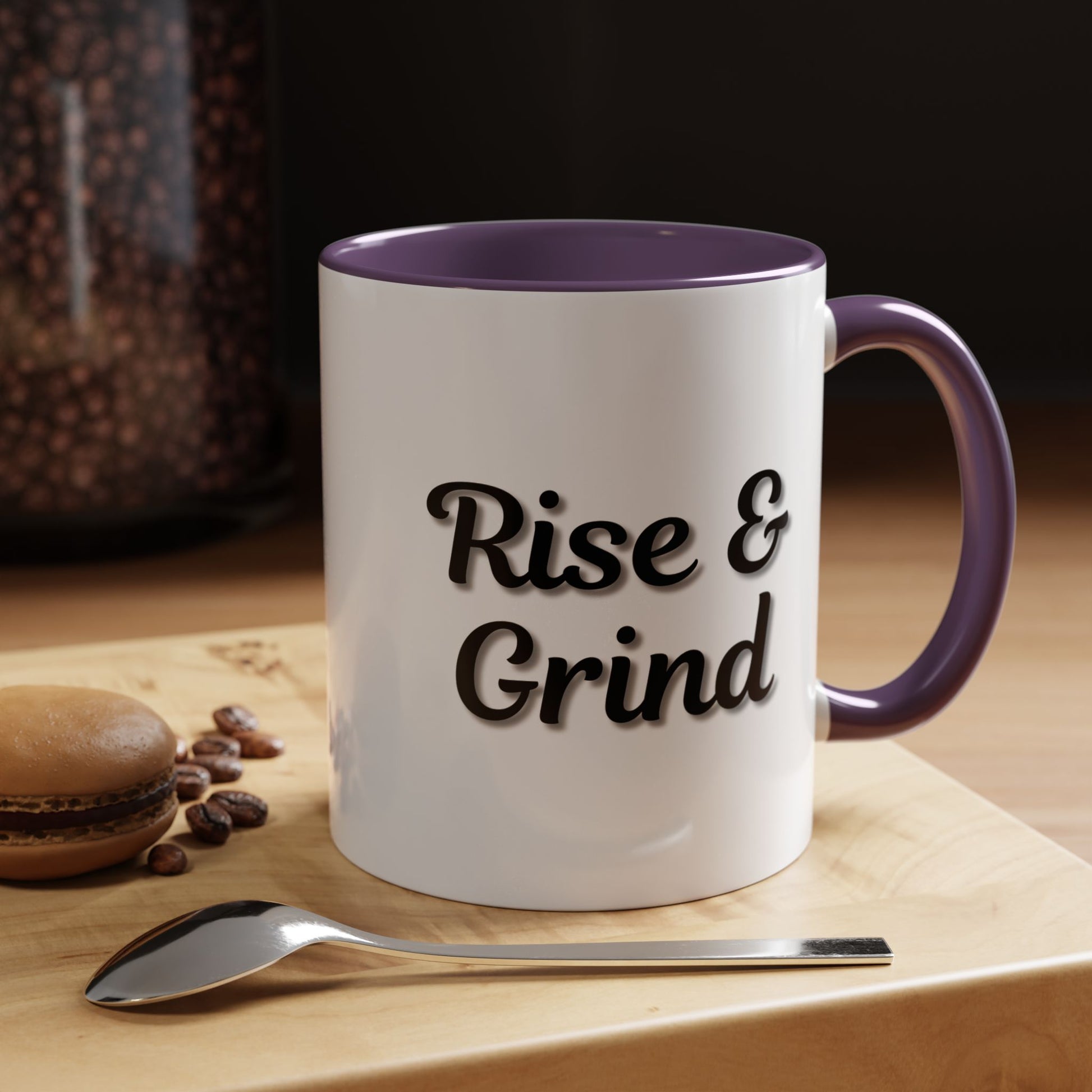Rise & Grind Coffee Mug – Motivational Black Accent Mug for Daily Inspiration - TRV