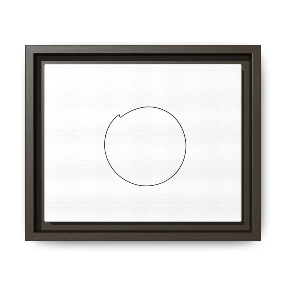 Framed matte canvas wall art featuring a minimalist circular line design, printed by Printify, suitable for modern home decor.