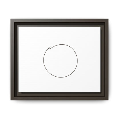 Framed matte canvas wall art featuring a minimalist circular line design, printed by Printify, suitable for modern home decor.