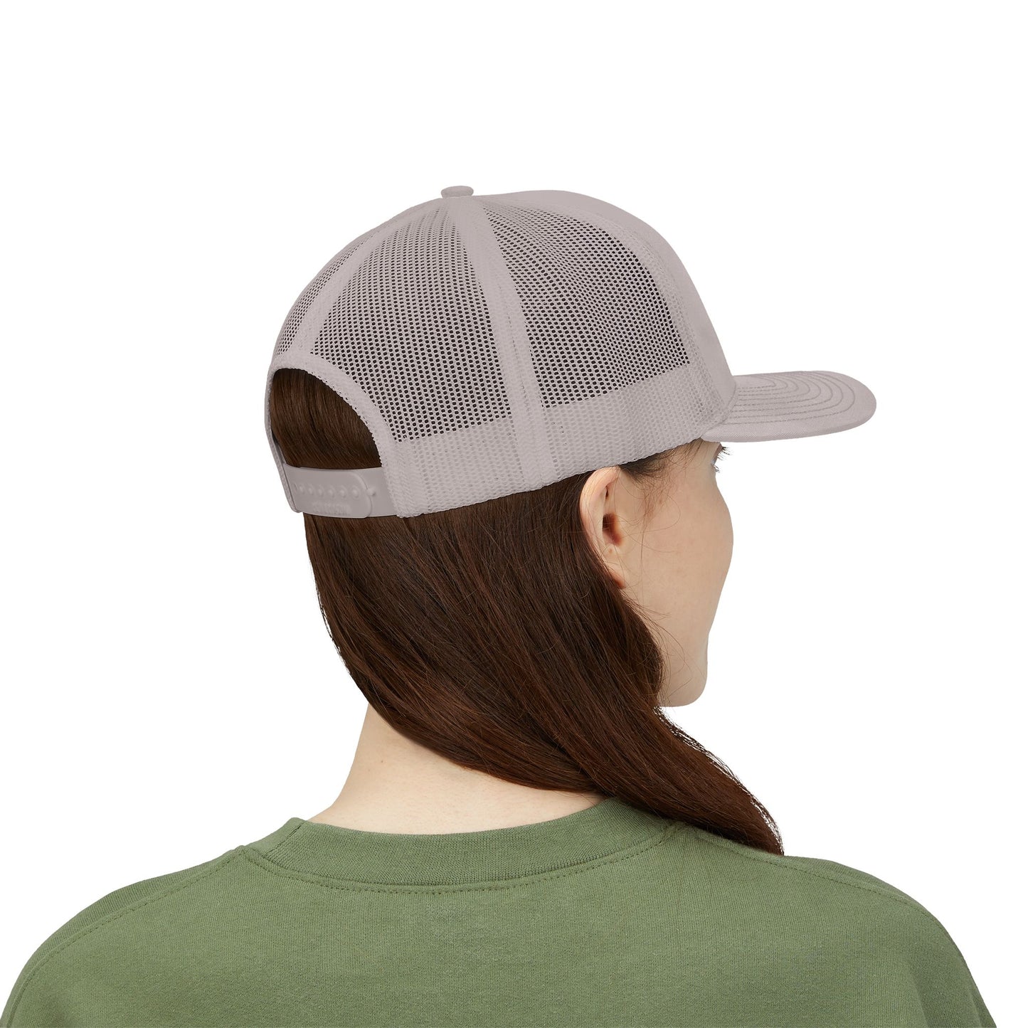 Vintage baseball snapback trucker cap with batter silhouette design by Printify, featuring adjustable brim and classic trucker style.