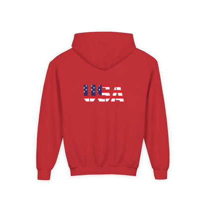 USA Flag Youth Hoodie, Youth Sweatshirt, Cool Hoodie for Kids, American Pride Apparel, Comfortable Boys and Girls Sweatshirt