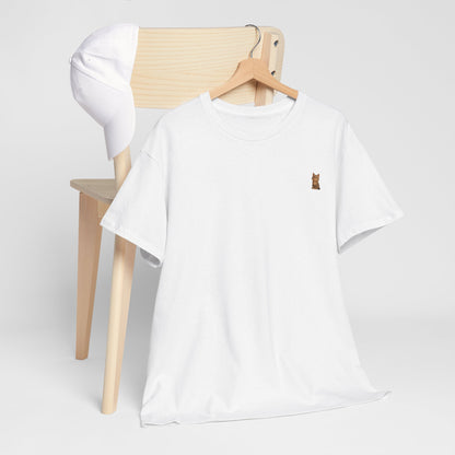 Cute brown kitten graphic T-shirt for cat lovers, featuring a playful feline design on a comfortable Printify T-shirt.