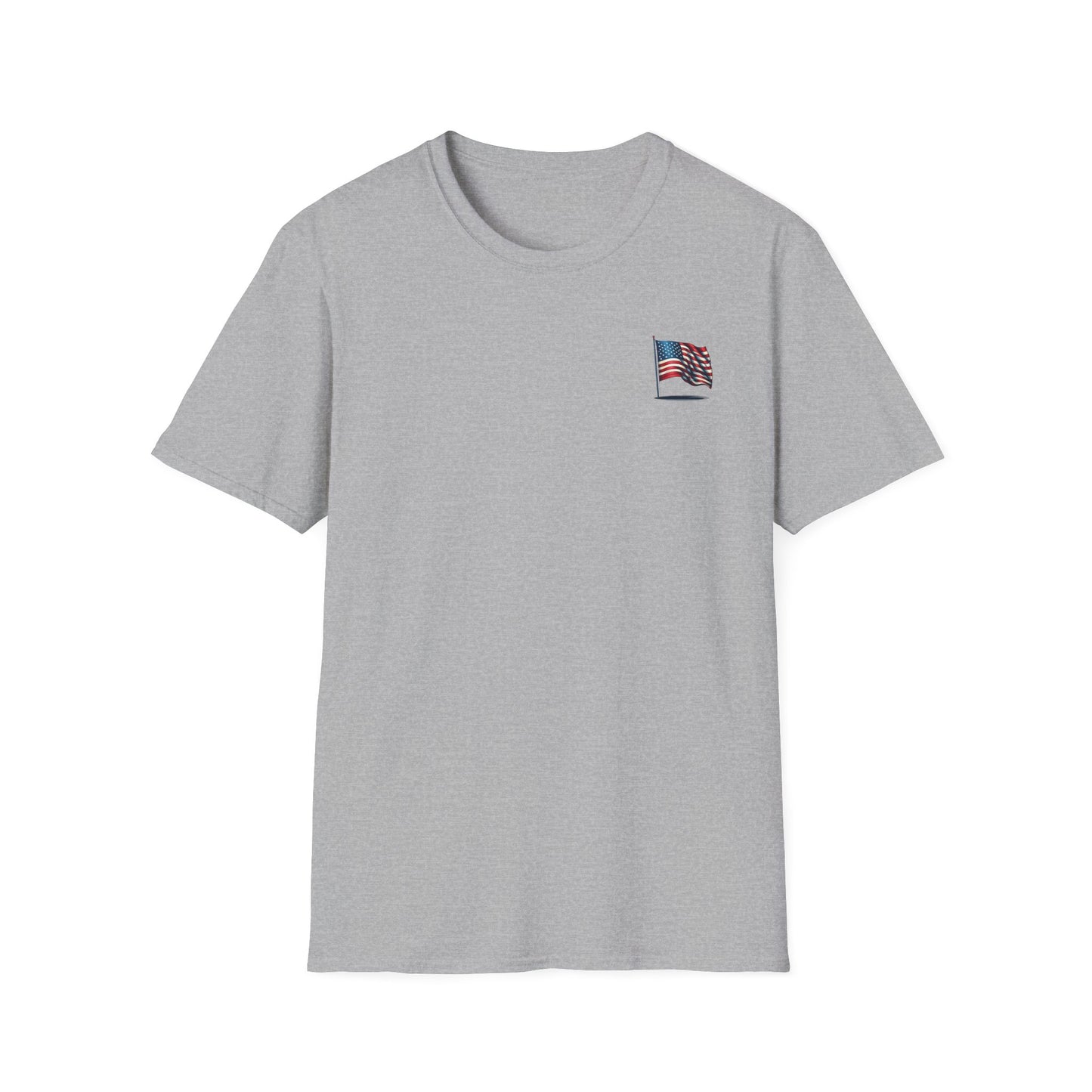 Patriotic Unisex Softstyle T-Shirt, American Flag Tee, USA Pride Shirt, Perfect for Independence Day, Casual Wear - TRV