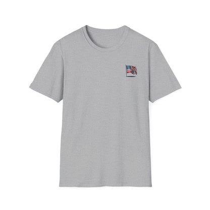 Patriotic Unisex Softstyle T-Shirt, American Flag Tee, USA Pride Shirt, Perfect for Independence Day, Casual Wear - TRV