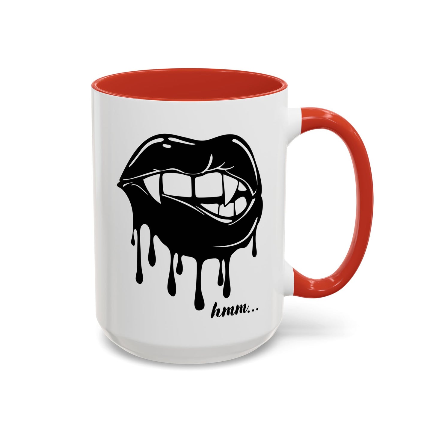 Dripping Lip Coffee Mug – "hmm..." Accent Ceramic Mug (11/15oz)