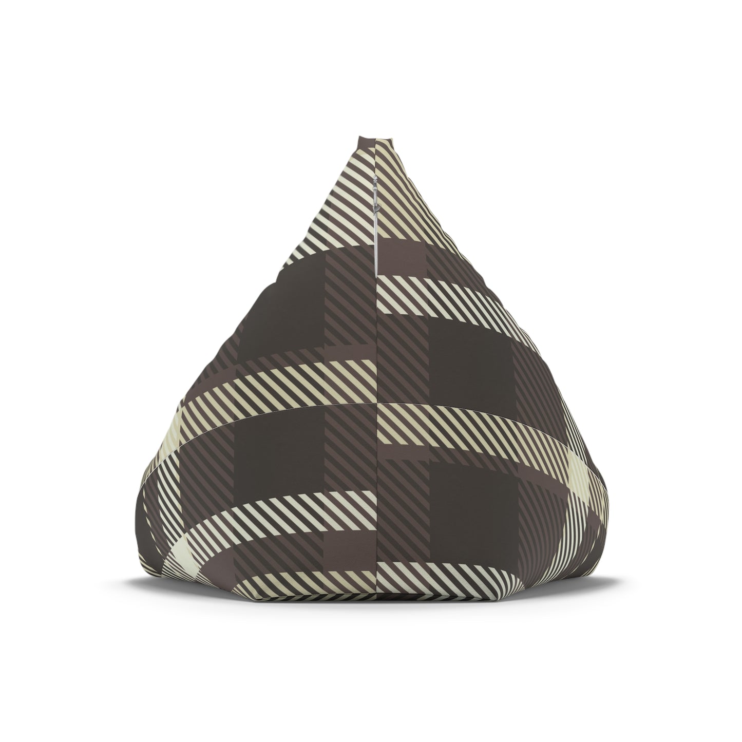 Brown Plaid Pattern Bean Bag Chair Cover | Rustic Buffalo Check