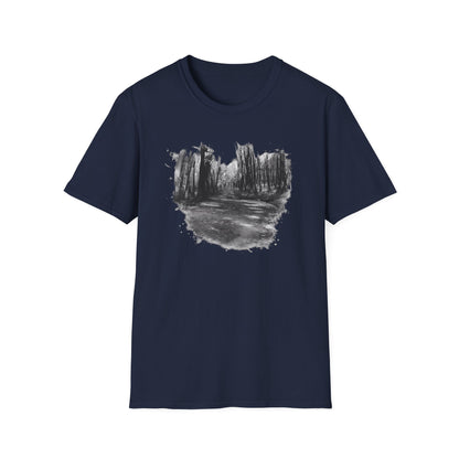 Minimalist Nature-Inspired Unisex Softstyle T-Shirt, Casual Wear, Everyday Style, Gift for Nature Lovers, Eco-Friendly Fashion