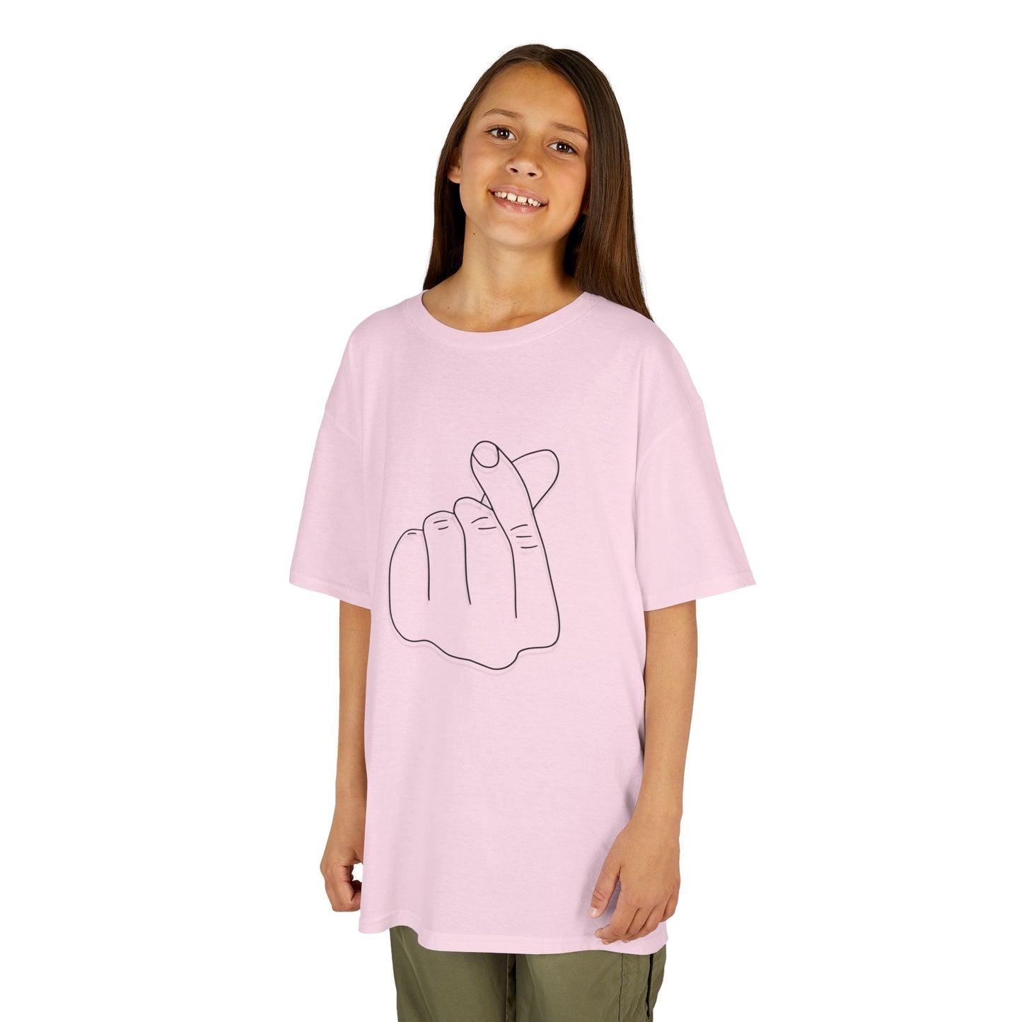 Cute Kids Heavy Cotton Tee - K-Pop Inspired Love Gesture