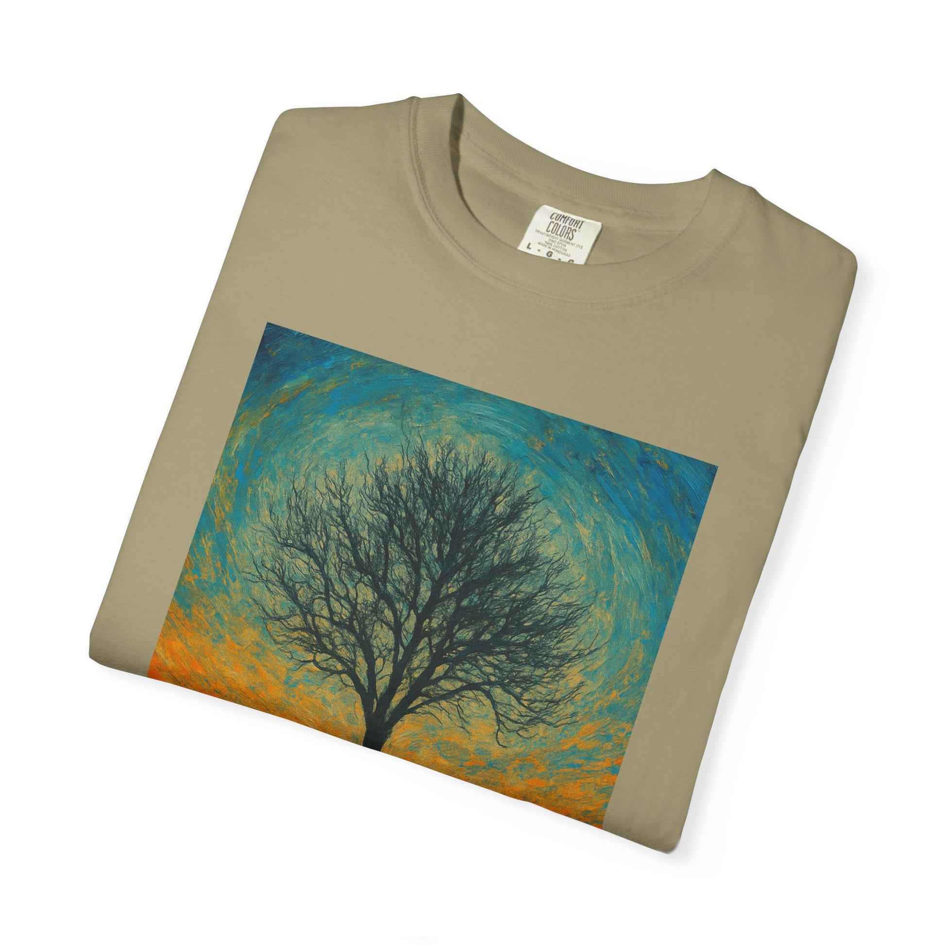 Nature-Themed Unisex Garment-Dyed T-Shirt - Tree Design, Bohemian Tee, Nature Lover Gift, Eco-Friendly Fashion, Casual Wear - TRV