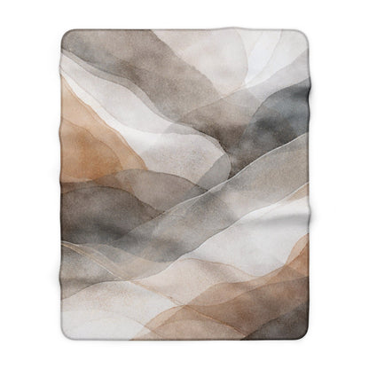 Abstract Sherpa Fleece Blanket