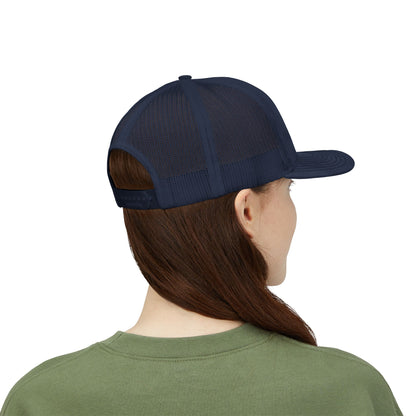 Vintage baseball snapback trucker cap featuring a batter silhouette design, made by Printify.