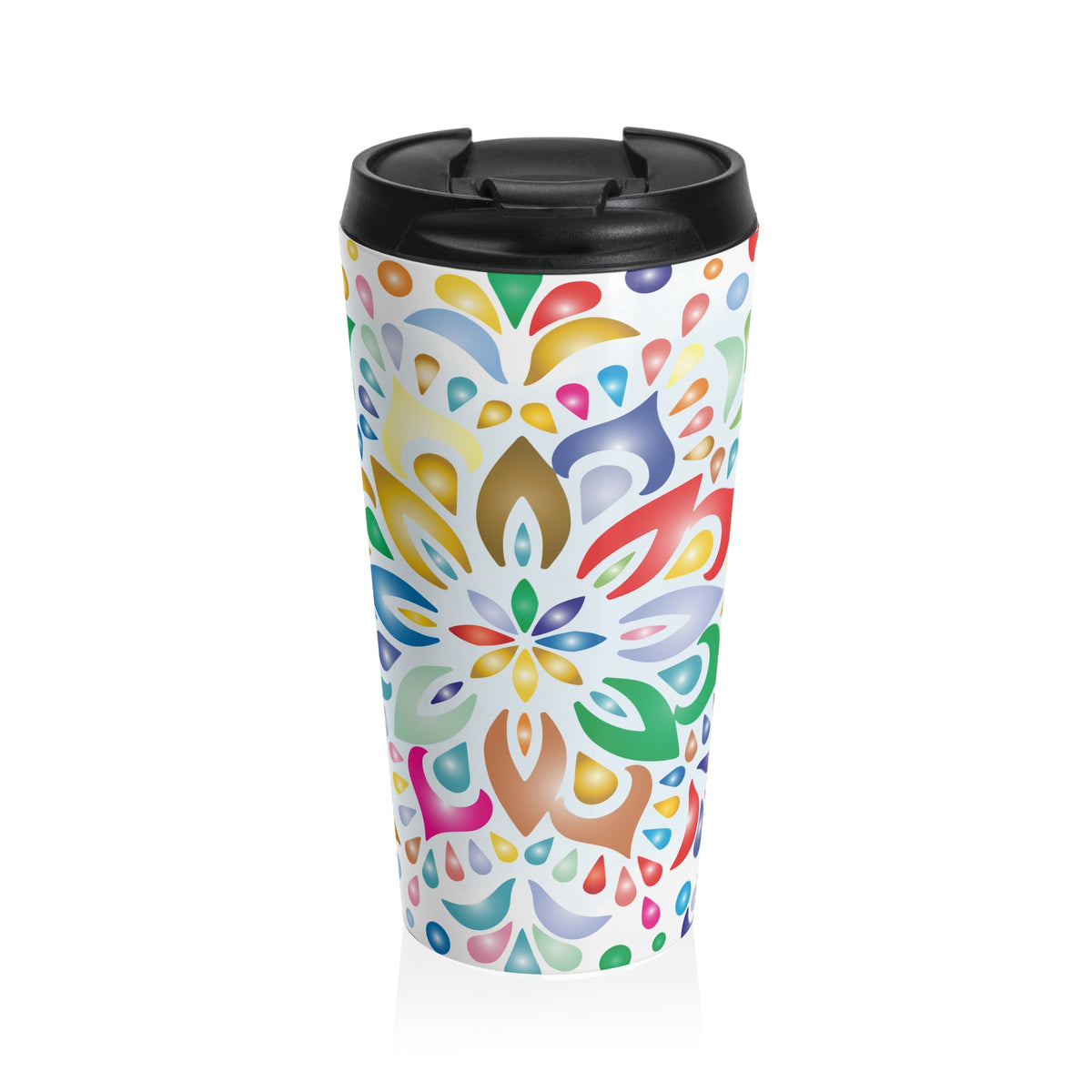 Colorful mandala 15oz insulated stainless steel travel mug - view 2