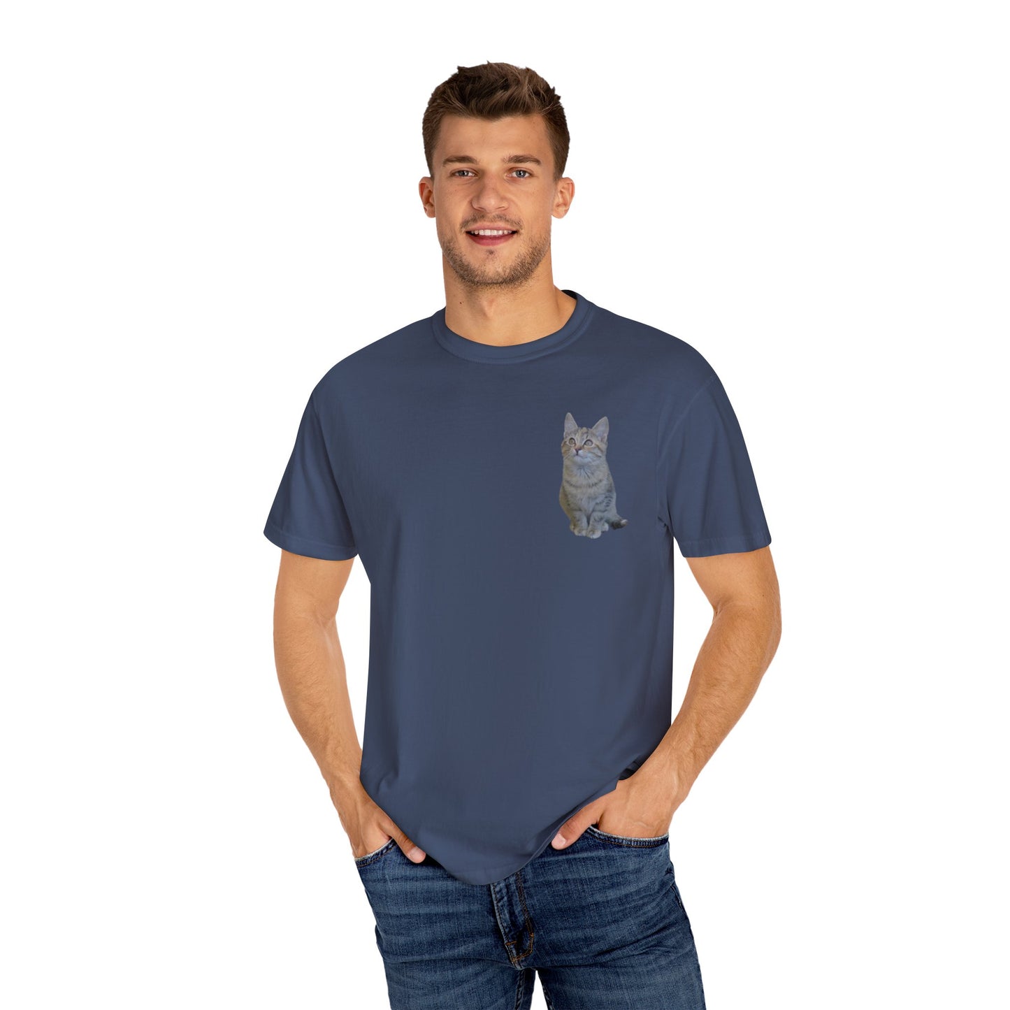 Whimsical Cat Pocket T-Shirt for Cat Lovers - TRV